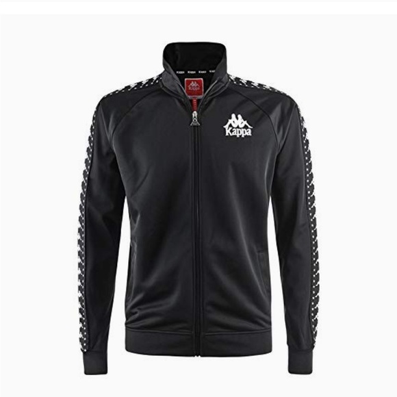 NWT! KAPPA mem's size L black with white egisto zippered track jacket with logo - Picture 4 of 11